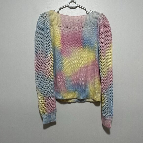 LoveShackFancy Rosie Alpaca Wool Blend Sweater in Rainbow‎ Pastel Fairytale XS - Picture 8 of 11